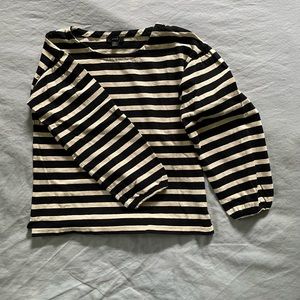 J Crew Striped Mariner Puff Sleeve Top